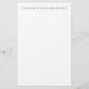 Modern Elegant Lavender Personlig Stationery Brevpapper
