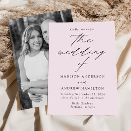 Modern Elegant Lavender Photo Bröllop Inbjudningar