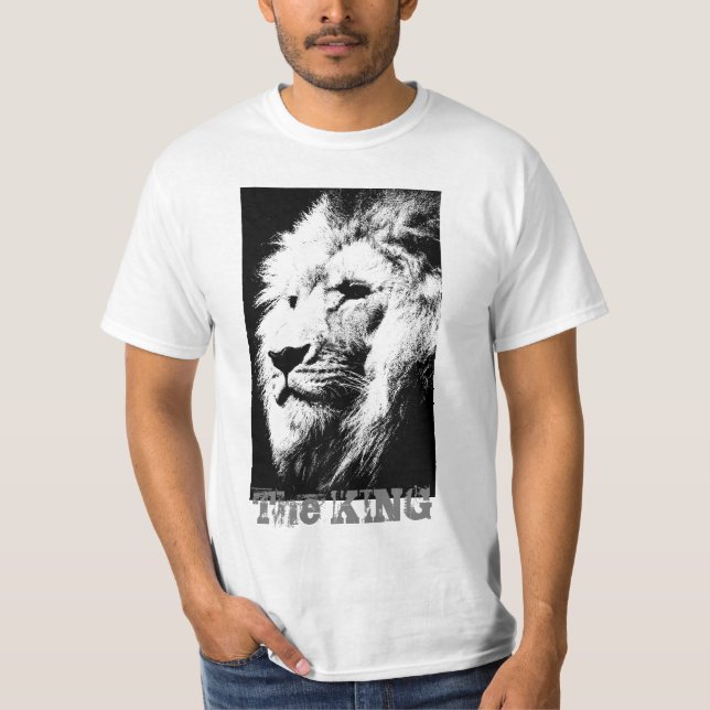 Modern Elegant Lejon Ansikte Mall Mäns Värde T Shirt (Framsida)