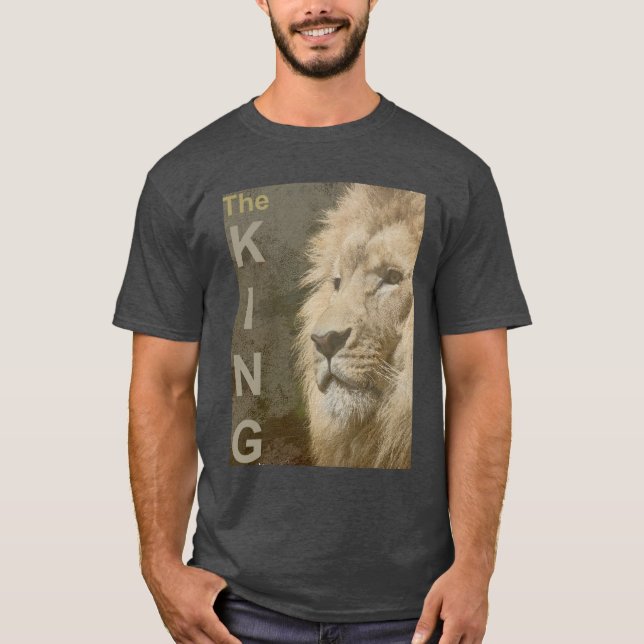 Modern Elegant Lejon Manar Charcol Heather T Shirt (Framsida)