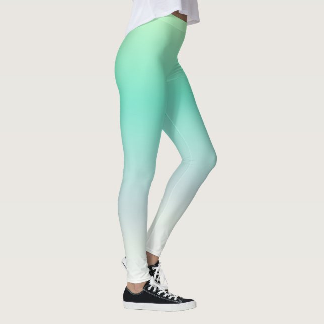 Modern Elegant Light Blue Turcos Ombre Leggings (Höger)