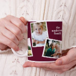 Modern elegant lila av flera fotogrupper i kaffe kaffemugg<br><div class="desc">Modern snyggt med flera fotofamiljers hemdekorpresenter i eleganten. Modern lila färg kan ändras.</div>