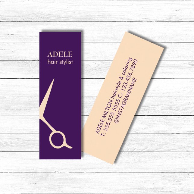 Modern Elegant Lila Pastel Scissors Hair Mini Visitkort (Skapare uppladdad)