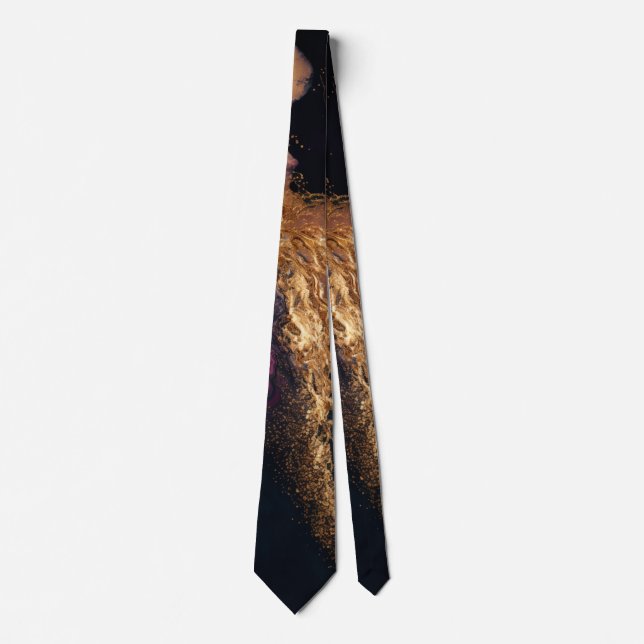 Modern Elegant Lila Turkos Svart Marmor Agat Guld Slips (Framsida)
