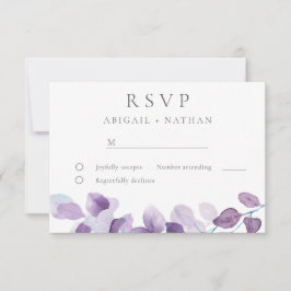 Modern Elegant Lila Watercolor Bröllop OSA Kort