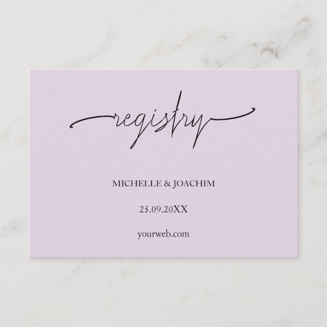 Modern Elegant Lilac-minimalistisk Tilläggskort (Framsida)