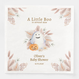 Modern Elegant Little Boo Boho Ghost Baby Shower Pappersservett