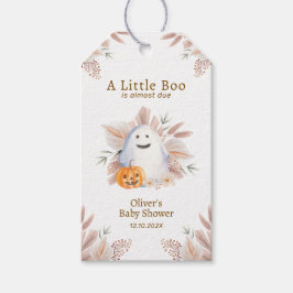 Modern Elegant Little Boo Boho Ghost Baby Shower Presentetikett
