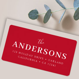 Modern Elegant | Ljusröd jul Adress Adressetikett