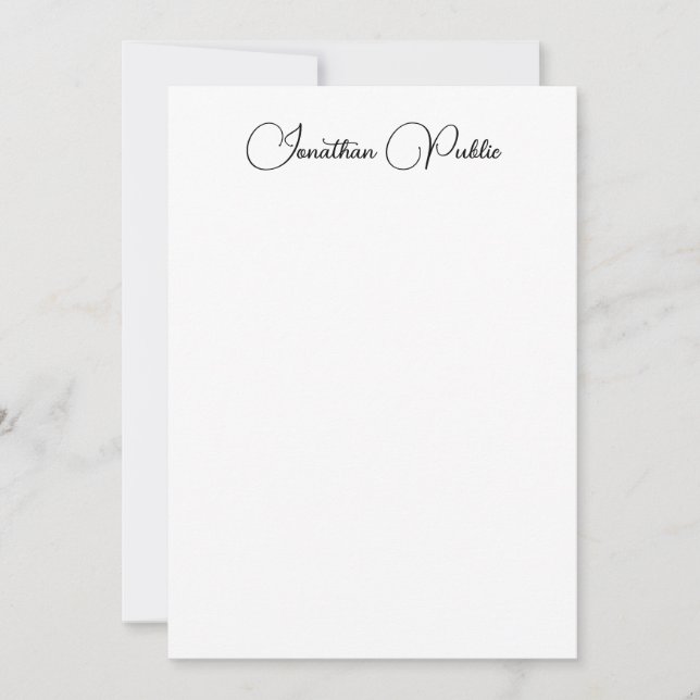 Modern Elegant-Lodrät, mall Calligraphed Namn (Framsida)