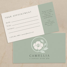 Modern Elegant Logotyp Head Spa Bokningskort Tidsbeställning Kort
