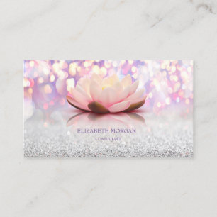 Modern elegant lotus bokeh visitkort
