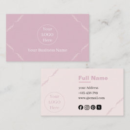 Modern Elegant löv Blush Rosa Visitkort
