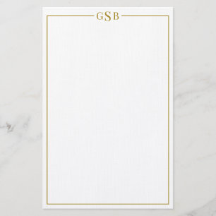 Modern Elegant Luxury Guld Personal Stationery Brevpapper