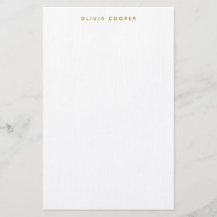 Modern Elegant Luxury Guld Personal Stationery  Brevpapper