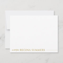 Modern Elegant Luxury Guld Personlig Stationery Anteckningskort