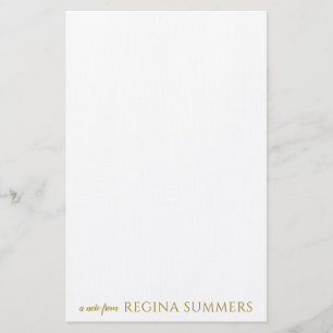 Modern Elegant Luxury Guld Personlig Stationery Brevpapper