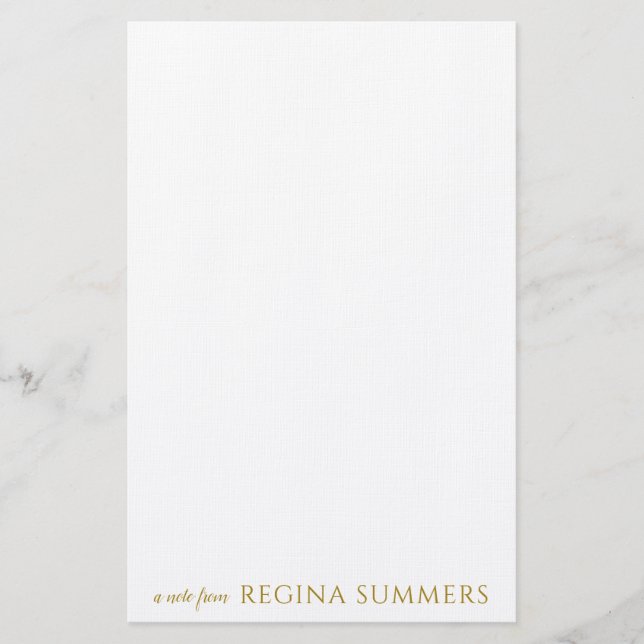 Modern Elegant Luxury Guld Personlig Stationery Brevpapper (Framsida)