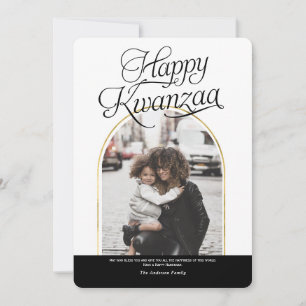 Modern elegant Lycklig Kwanzaa-fotokort Julkort