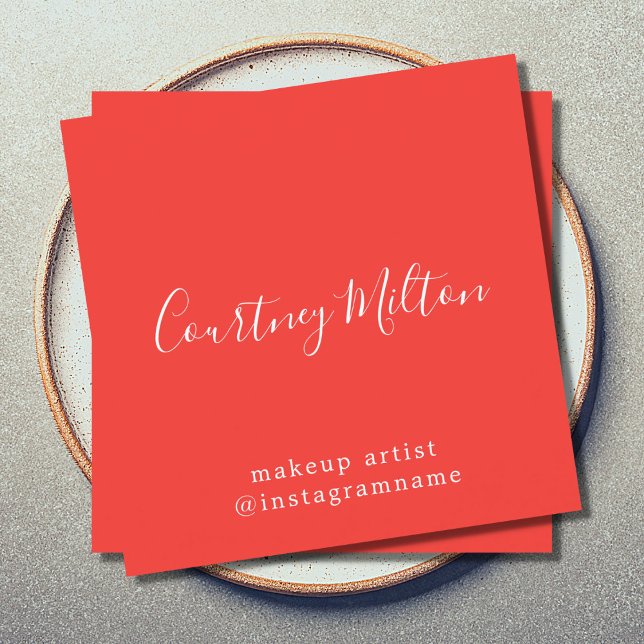 Modern Elegant Makeup Artist Fyrkantigt Visitkort (Skapare uppladdad)
