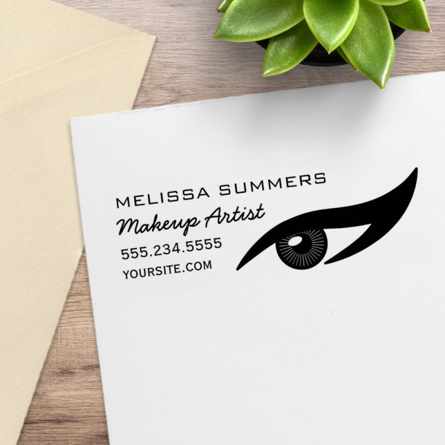 Modern Elegant Makeup Artist Öga Eyeliner Adress Stämpel (Skapare uppladdad)