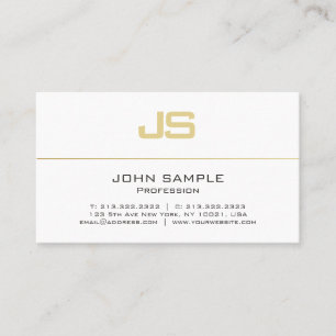 Modern Elegant, mall Guld - första monogram Visitkort