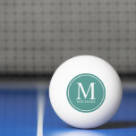 Modern Elegant-mall Monogrammed Trendig Namn Pingisboll<br><div class="desc">Anpassningsbar Elegant Modern Trendig Template Monogram Initial Teal Grönt & White Monogrammed Ping Pong Boll. Köp sport och utomhusredskap/spelrum/pingpong/Ping Pong & Bord tennis Boll Online Shop.</div>