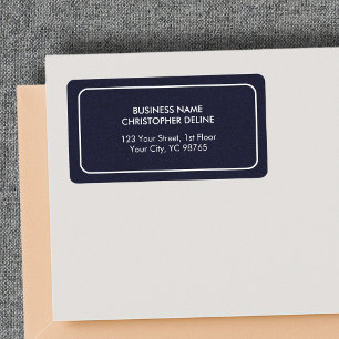 Modern Elegant Manlig Textur Blå Vit Adressetikett