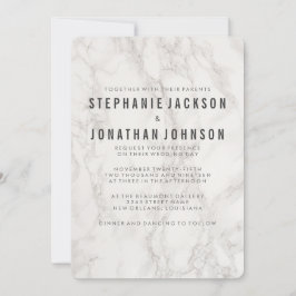 Modern Elegant Marble Bröllop Firande Inbjudningar