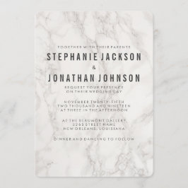 Modern Elegant Marble Bröllop Firande Inbjudningar