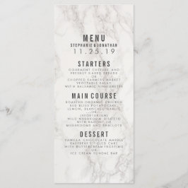 Modern Elegant Marble Bröllop Meny