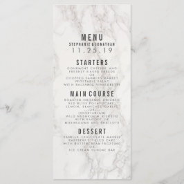 Modern Elegant Marble Bröllop Meny