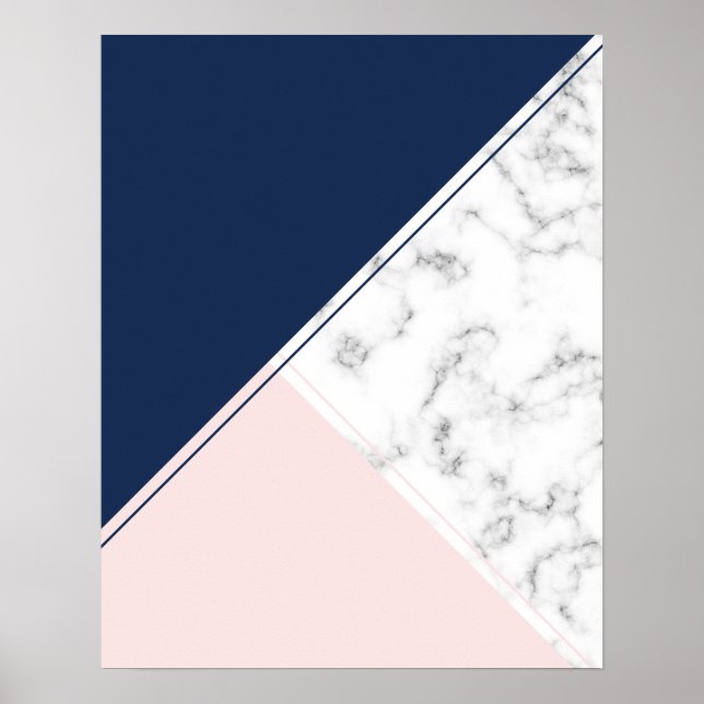 Modern elegant marble monogram poster (Framsidan)