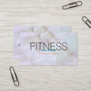Modern Elegant Marble Personal Fitness Trainer Visitkort
