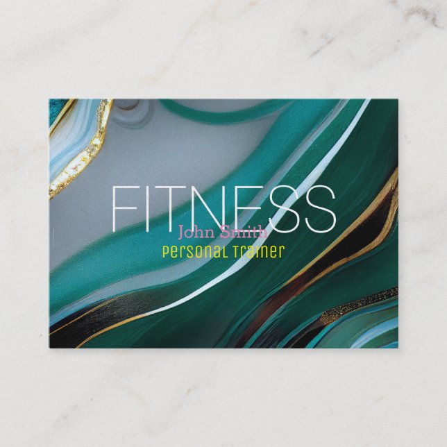 Modern Elegant Marble Personal Fitness Trainer Visitkort (Framsida)