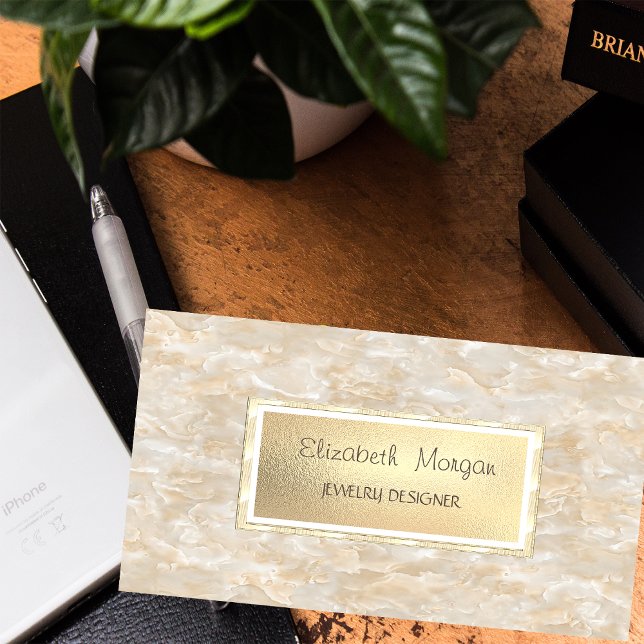 Modern Elegant Marble, Ram Jewelry Designer Visitkort (Skapare uppladdad)