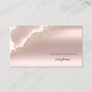 Modern Elegant Marble Ro Guld Glitter Visitkort