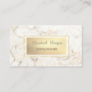 Modern Elegant Marmor, Guld Ram Smycken Designer Visitkort