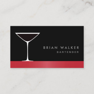 Modern elegant martini cocktailglass visitkort