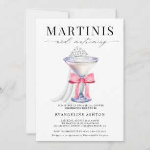 Modern Elegant Martini och Möhippa för matematik Inbjudningar