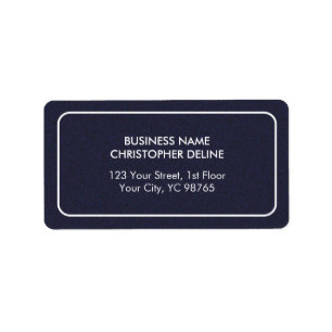 Modern Elegant Masculine Struktur Blue White Adressetikett
