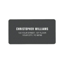 Modern Elegant Masculine Struktur Grått White Adressetikett