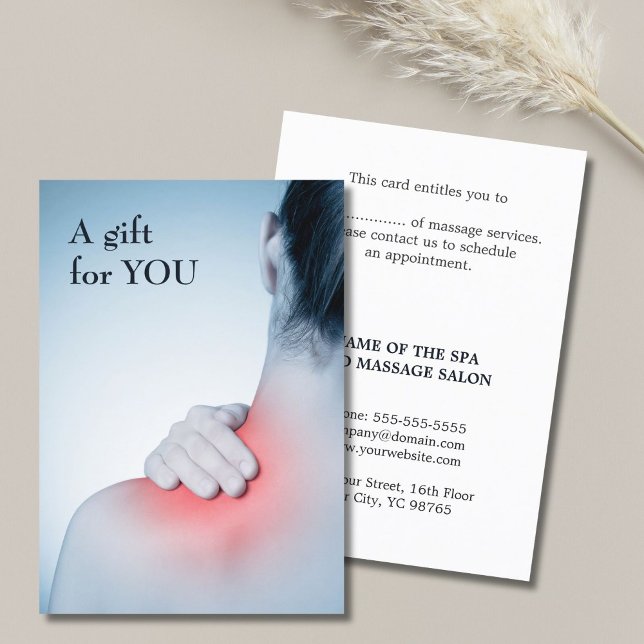 Modern Elegant Massage Therapist Gift Certificate Rabattkort (Skapare uppladdad)