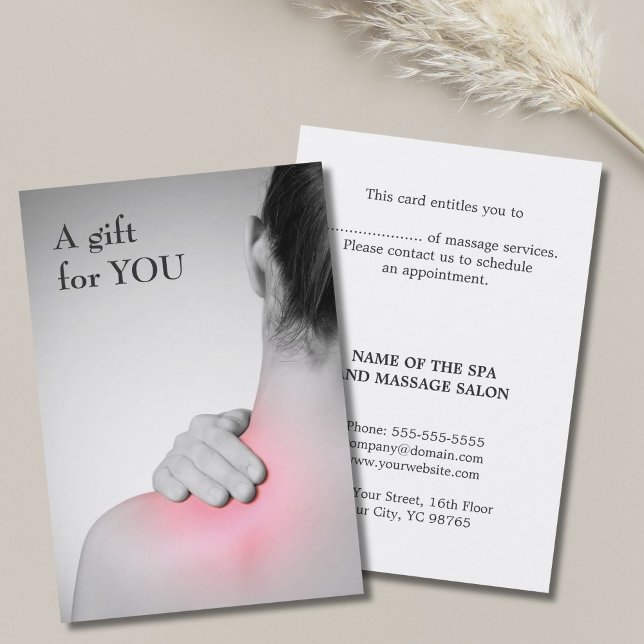 Modern Elegant Massage Therapist Gift Certificate Rabattkort (Skapare uppladdad)