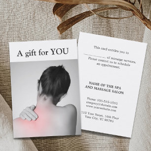 Modern Elegant Massage Therapist Gift Certificate Rabattkort