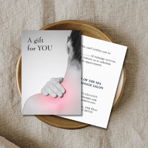 Modern Elegant Massage Therapist Gift Certificate Rabattkort