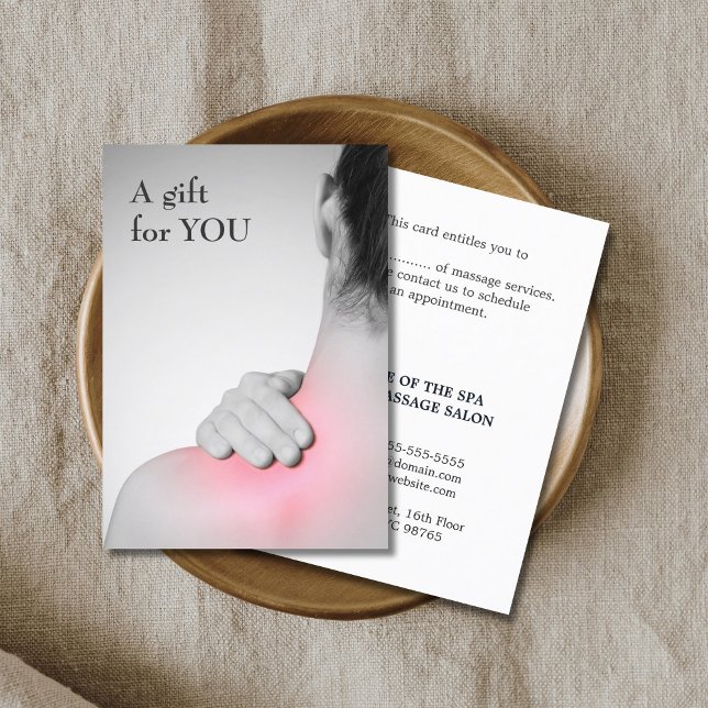 Modern Elegant Massage Therapist Gift Certificate Rabattkort (Skapare uppladdad)