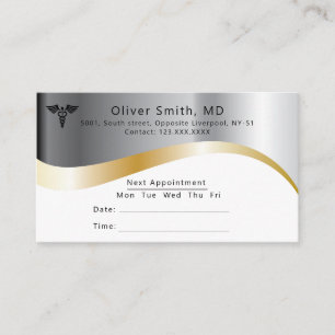 Modern Elegant MD Doktor Office-avtalskort Tidsbeställning Kort