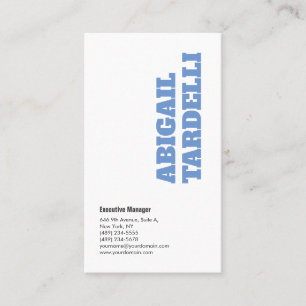 Modern Elegant med fetstil, vit minimalism Visitkort