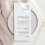 Modern Elegant Meny Kort för Mat och Dryck<br><div class="desc">Ät & Drick Modern & Elegant Bröllop, Fest eller Jubileum Meny. En elegant design i svart och vitt eller valfri bakgrundsfärg du väljer. Klicka bara på länken anpassa ytterligare, som visas under textanpassningsområdet till höger, och välj din anpassade bakgrundsfärg. Denna skyltmall gör det snabbt och enkelt att skapa fantastiska tillägg...</div>